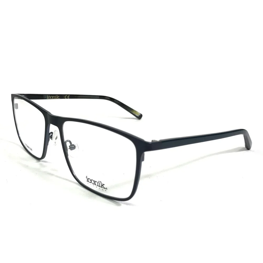 Iconik Eyeglasses Frames Graham C01 Blue Square Full Rim 56-17-140
